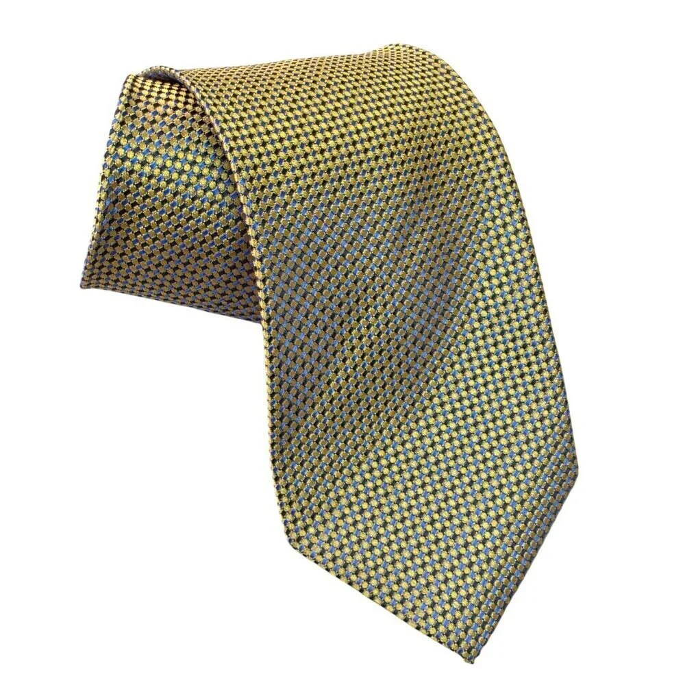 Valerio Garati 90s Iridescent Geometric Jacquard Silk Tie 4